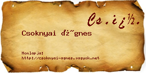 Csoknyai Ágnes névjegykártya